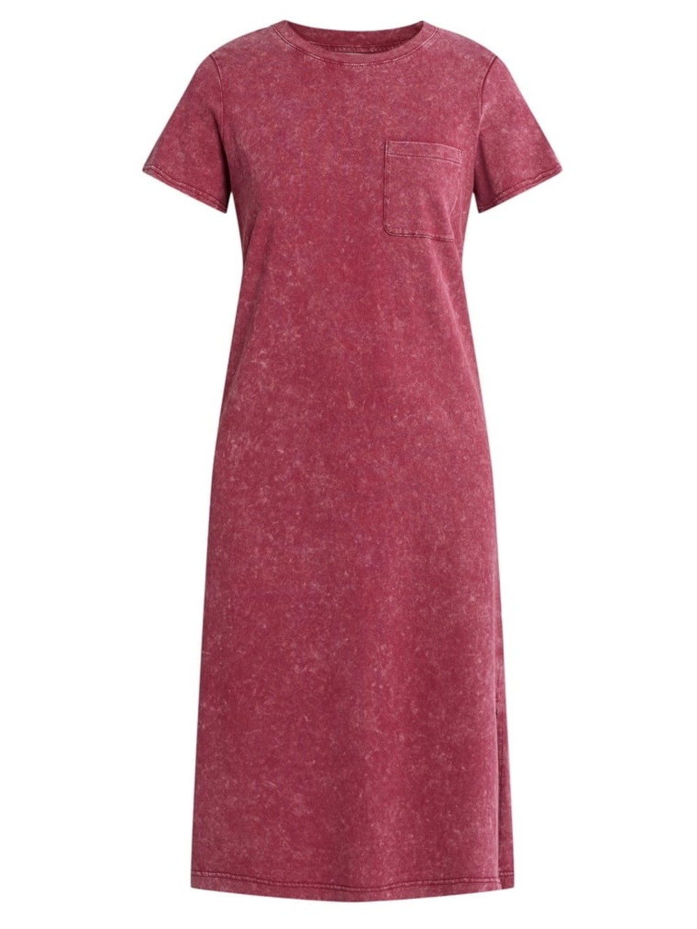 Time and Tru Wine Punch Women's Midi T-Shirt Dress- 100% cotton, tie-dye pattern